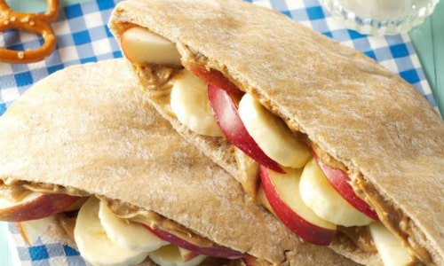 Fruity Peanut Butter Pitas Lunch Idea