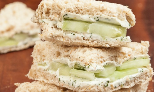 Lemon Cucumber Cream Cheese Sandwiches Vegetarian Recipe