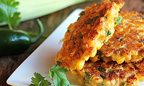 Jalapeno Corn Fritters Vegetarian Recipe