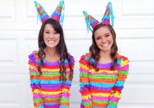 Girls wearing homemade Piñata outfits