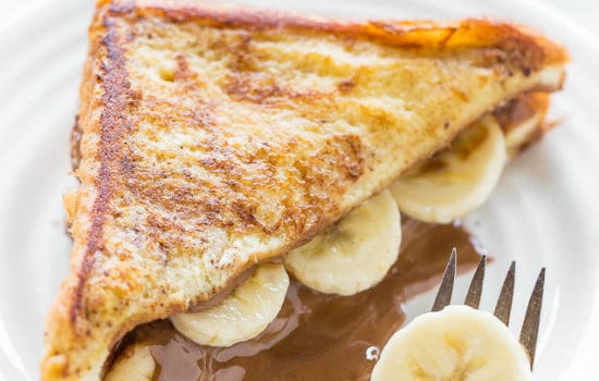 Chocolate Peanut Butter Banana Stuffed French Toast Recipe