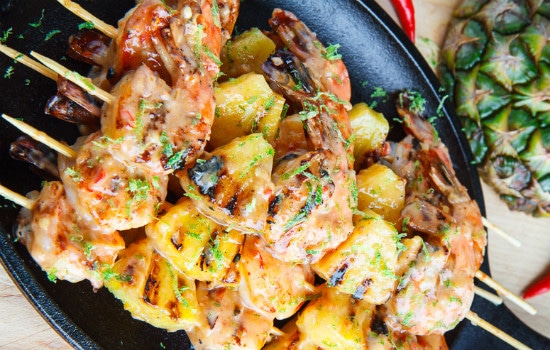 Grilled Coconut and Pineapple Sweet Shrimp Recipe