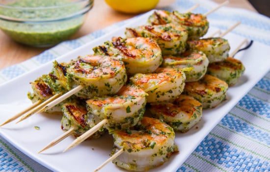 Grilled Pesto Shrimp Skewers Recipe