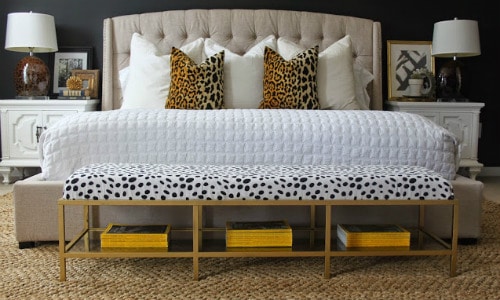 Gold Upholstered Storage Bench IKEA Hack