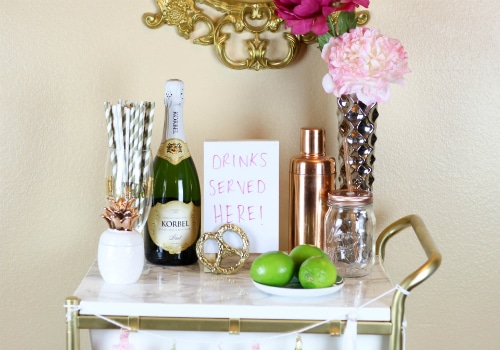 Gold and Marble Bar Cart IKEA Hack