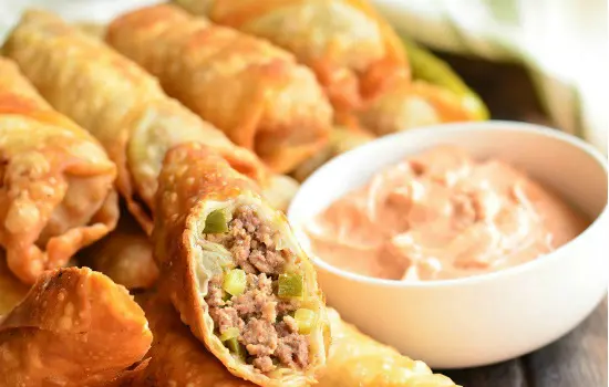 Cheeseburger Egg Rolls Appetizer