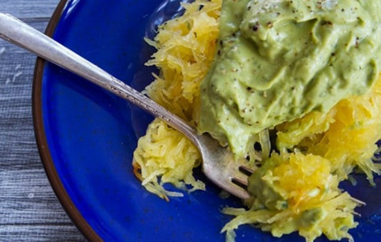 Vegan Creamy Avocado Spaghetti Squash Pasta Recipe