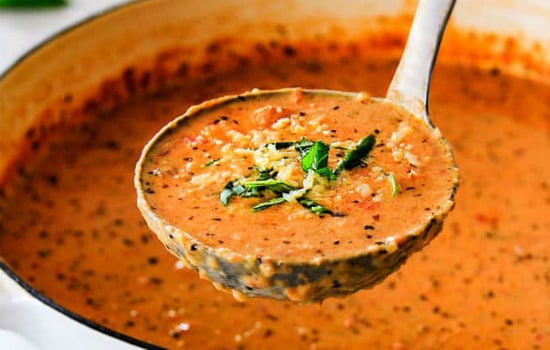 Creamy Tomato Basil Parmesan Soup Recipe