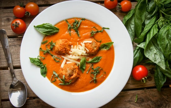 Roasted Tomato Soup with Cheddar Dumplings Recipe