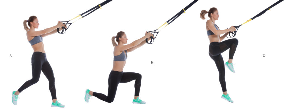 Lunge with Hop TRX Exercise