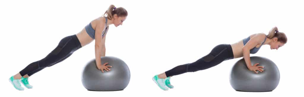 Push Ups Swiss Ball Exercise