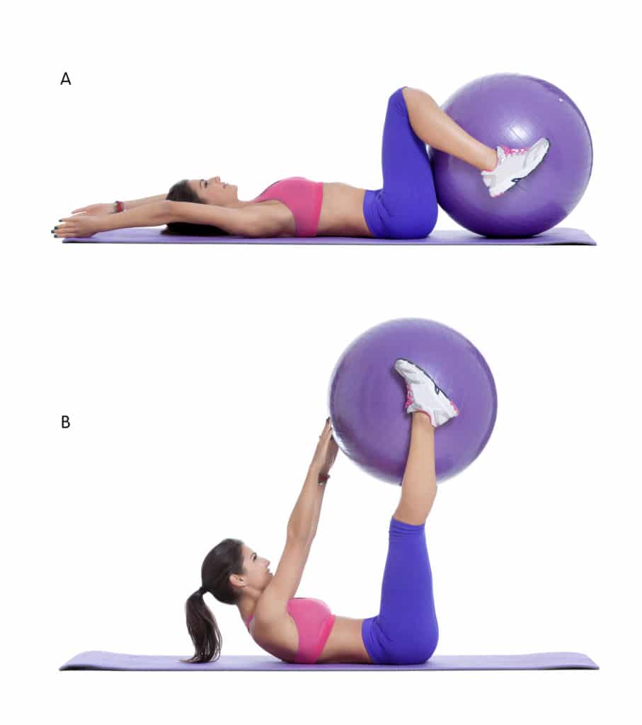 Reverse Pike Ups Swiss Ball Exercise