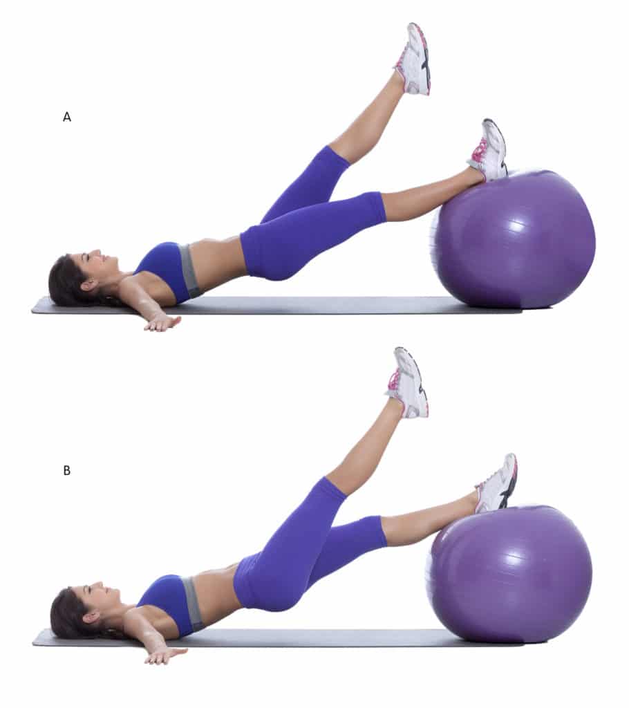 Alternating Bridge Swiss Ball Exercise