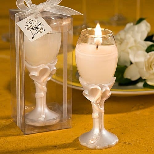 Champagne Flute Candle Wedding Favor