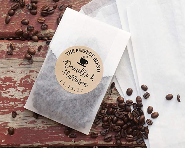 Coffee Beans with Personalized Message Wedding Favor