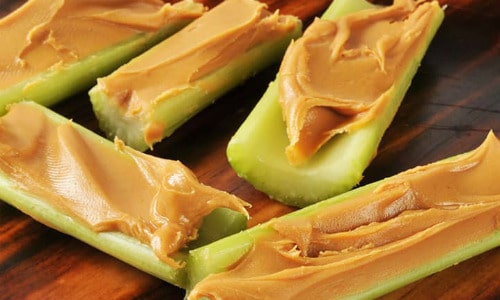 Celery and Peanut Butter Snack Idea