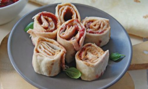 Peanut Butter and Jelly Wrap Snack Idea