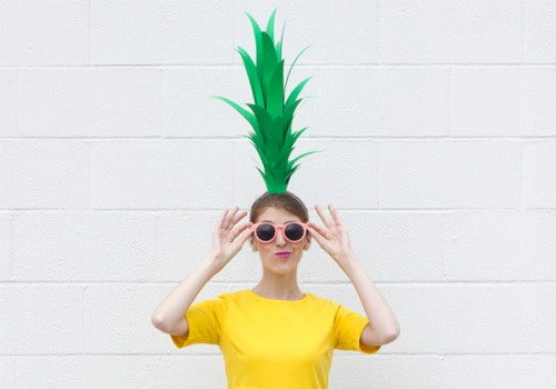 Girl wearing a cute DIY pineapple outfit