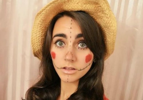 Girl wearing a cute homemade scarecrow outfit