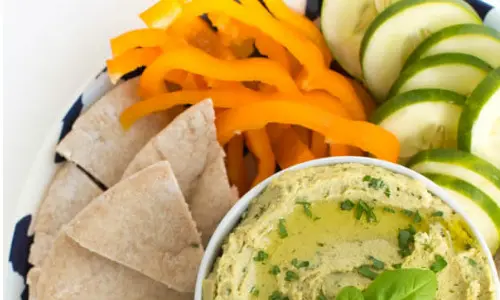 Veggies and Hummus Snack Idea