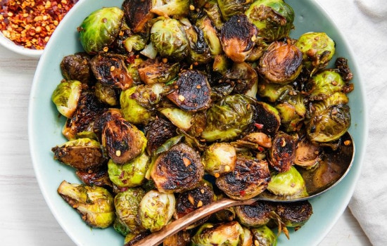 Honey-Balsamic Glazed Brussel Sprouts Christmas Dish