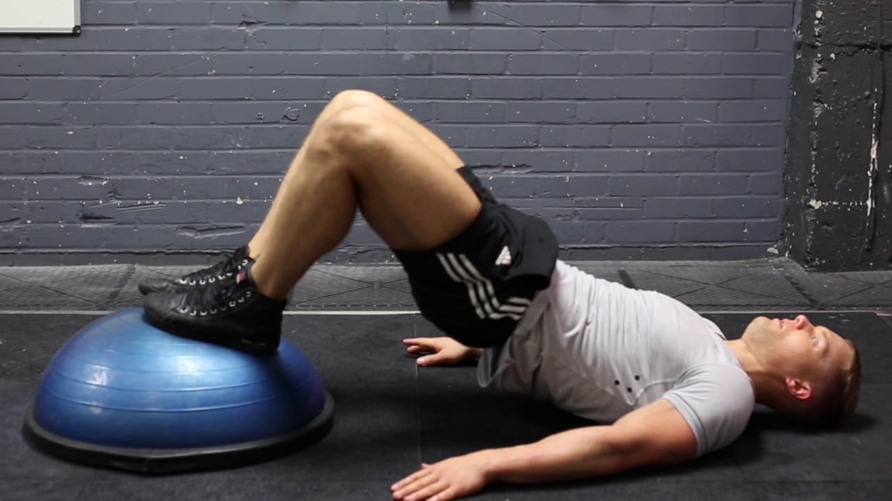 Bosu Ball Glute Bridge Exercise