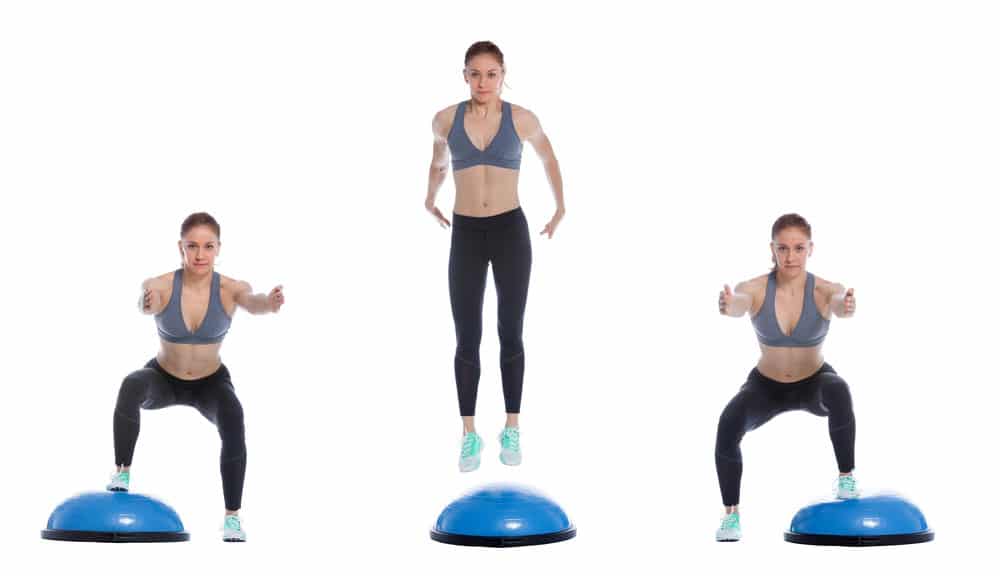 Bosu Ball Lateral Hops Exercise