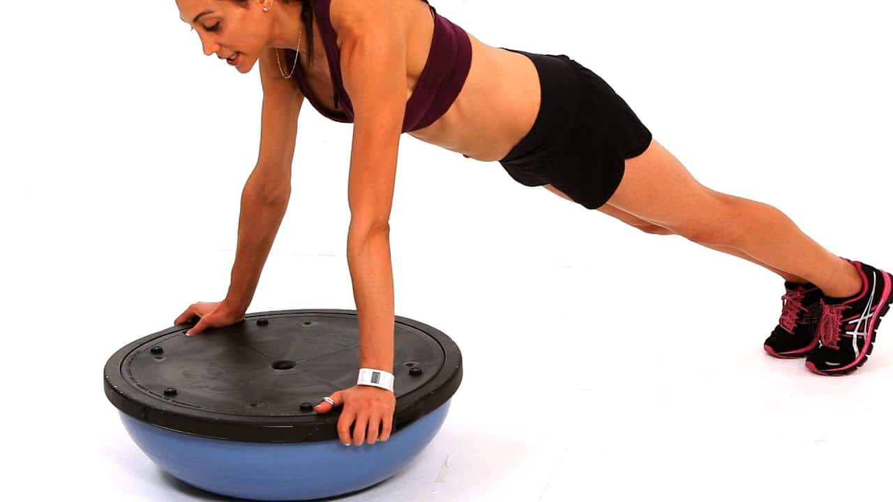 Bosu Ball Walking Push-Ups Exercise