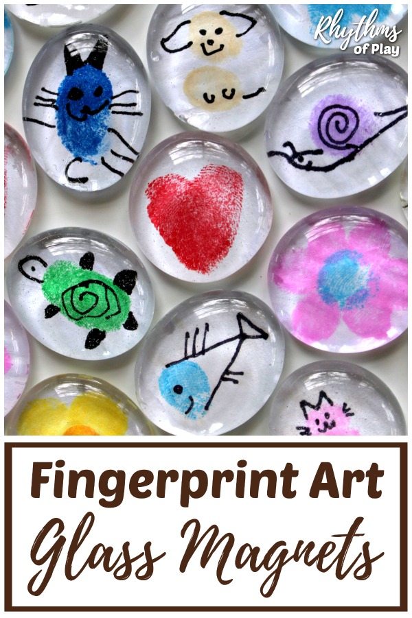 Fingerprint Art Glass Magnets Craft