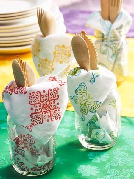 Stamped Fabric Napkins Craft