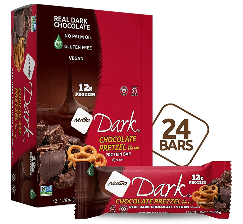 NuGo Dark Pretzel and Sea Salt, Vegan Protein