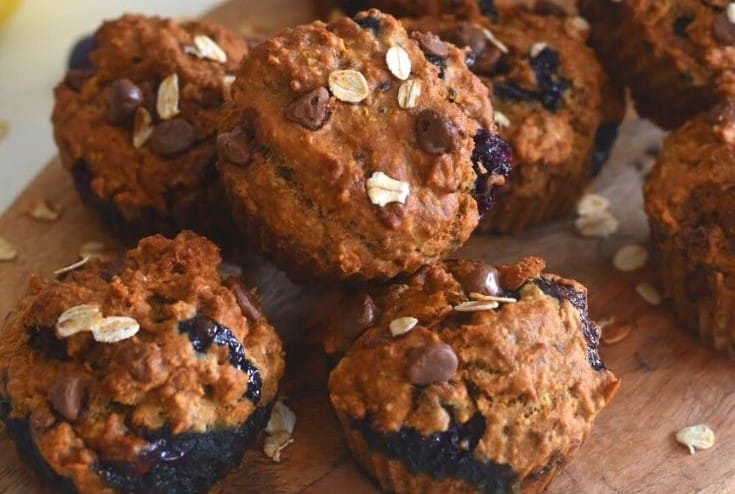 Air Fryer Banana Blueberry Oats Muffins