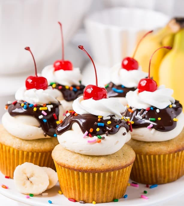 Banana Split Cupcakes