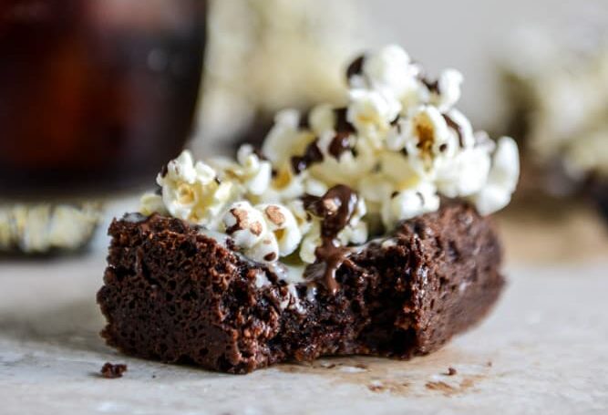 Buttered Popcorn Crunch Brownies