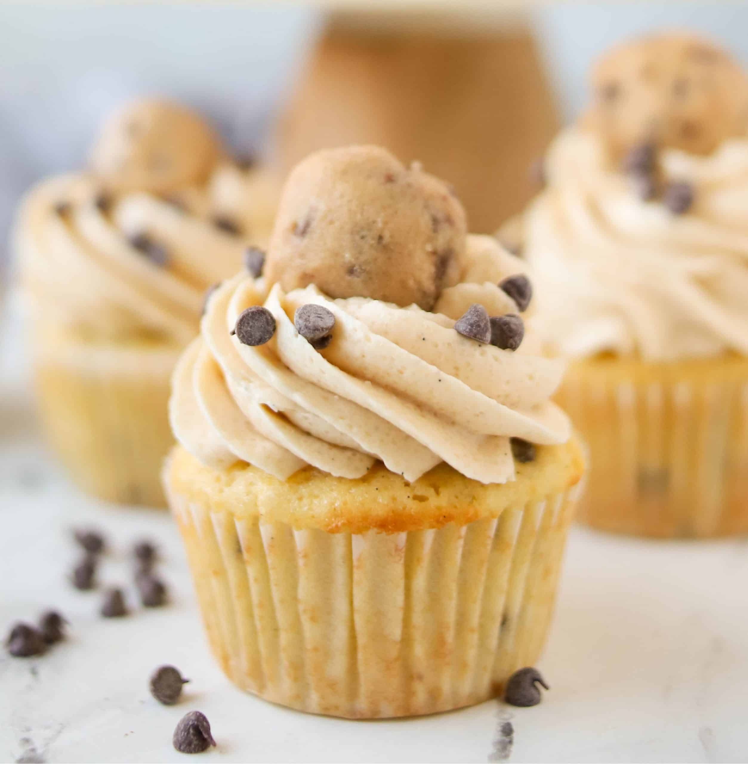 Chocolate Chip Cookie Dough Cupcake