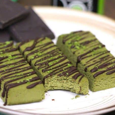 Matcha Green Tea Fudge Protein Bars