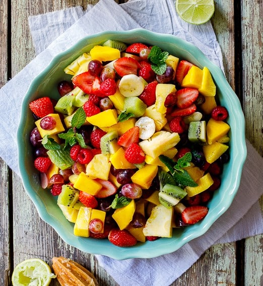 Summer Fruit Salad With Lime-Mint Dressing