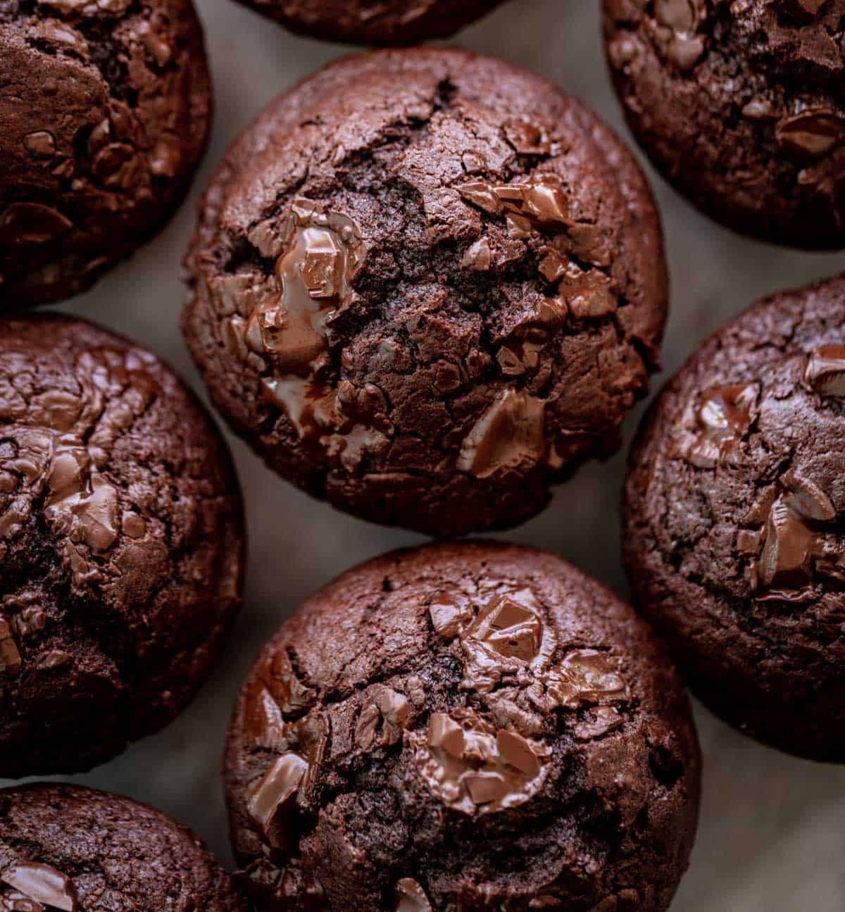 double chocolate chunk muffins