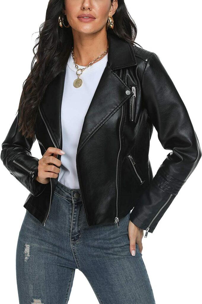 Fahsyee Women's Leather Jacket