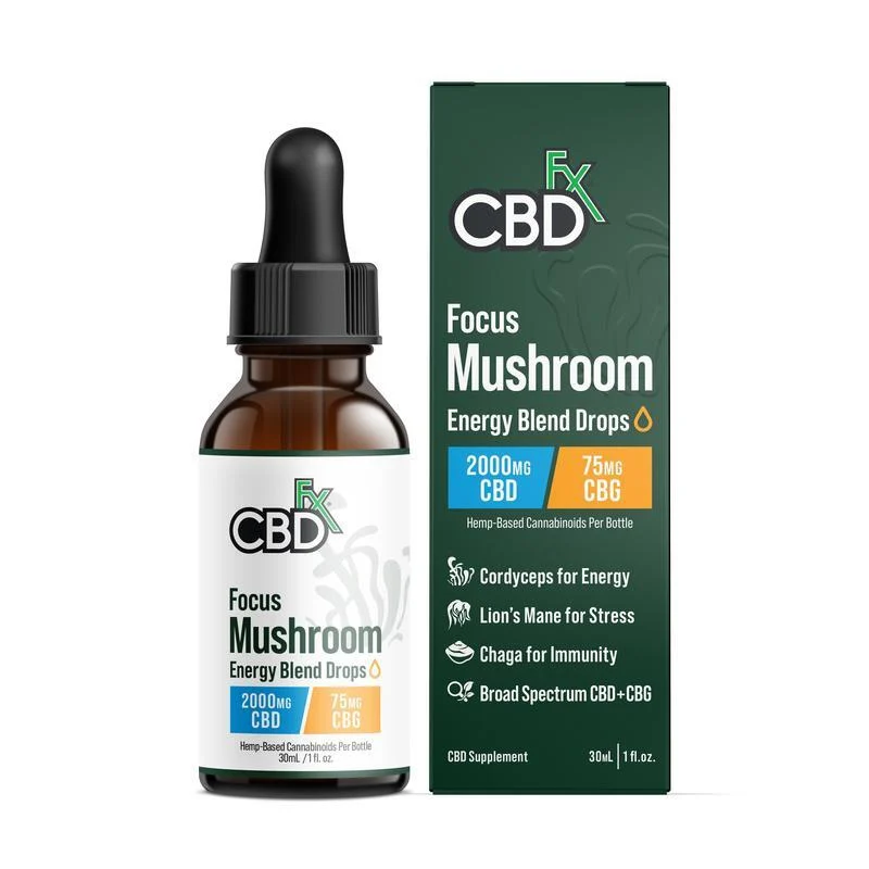 CBDFX Focus Blend Mushroom CBD and CBG Tincture