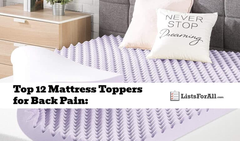 Best Mattress Toppers for Back Pain: The Top 12 List - ListsForAll.com