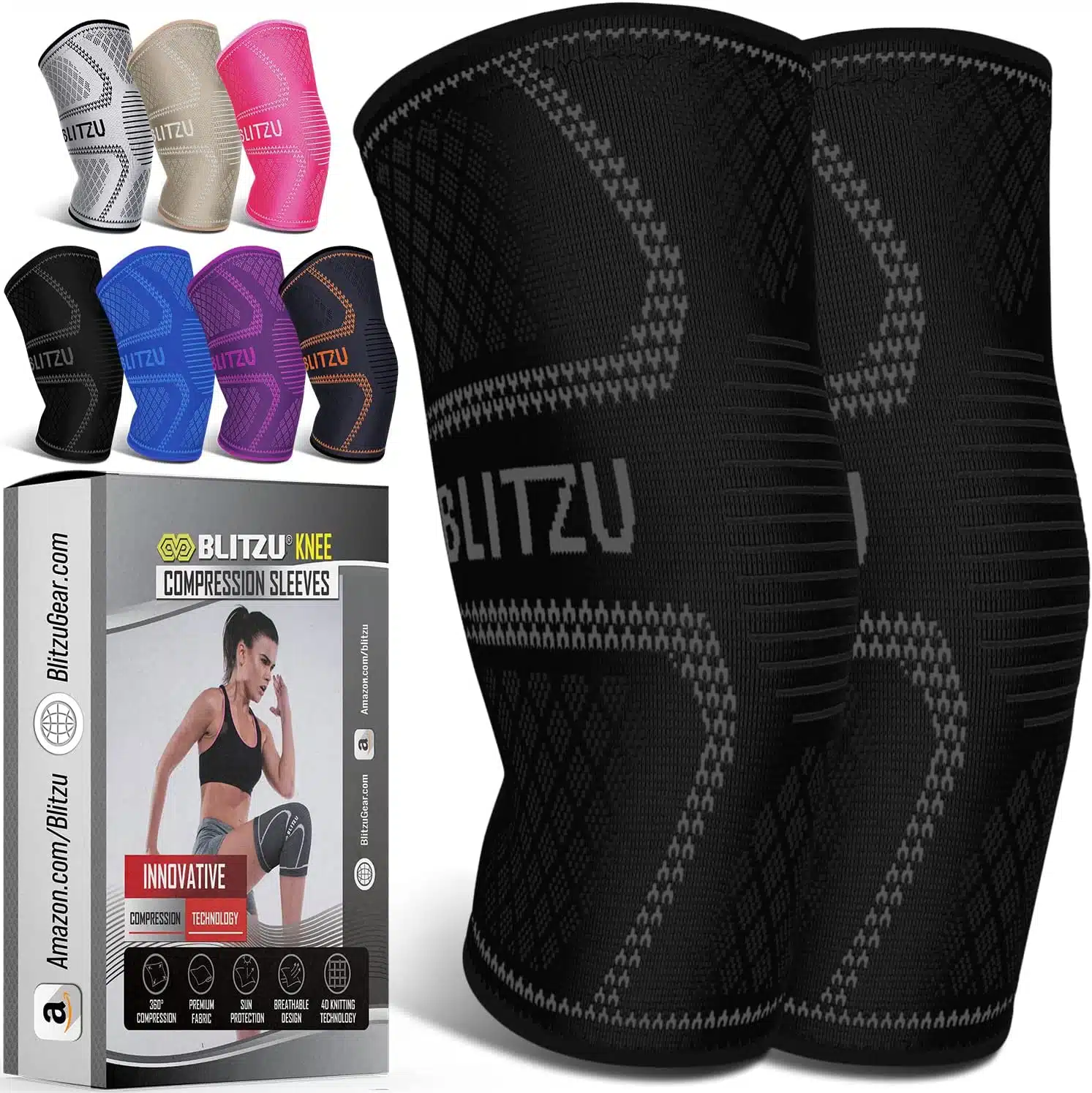 Blitzu POWER+ Basketball Knee Sleeves