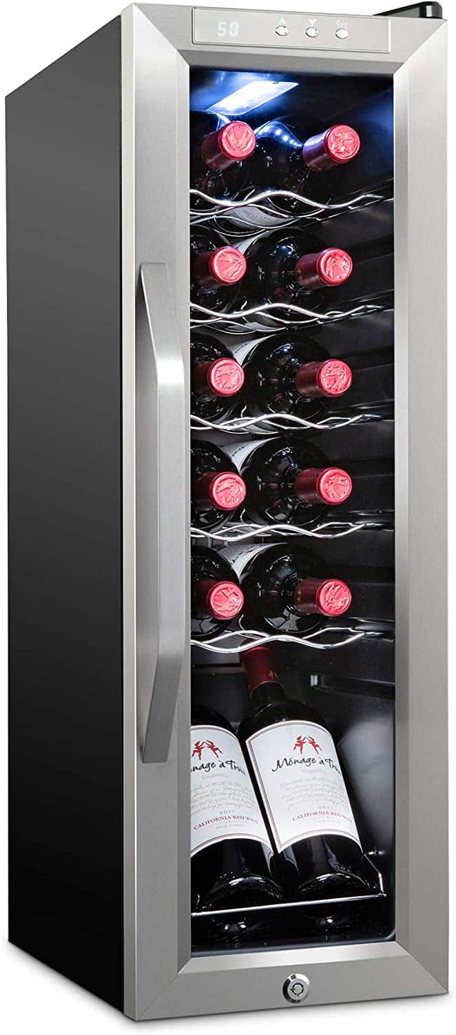 Ivation 12 Bottle Thermoelectric Red and White Wine Cooler