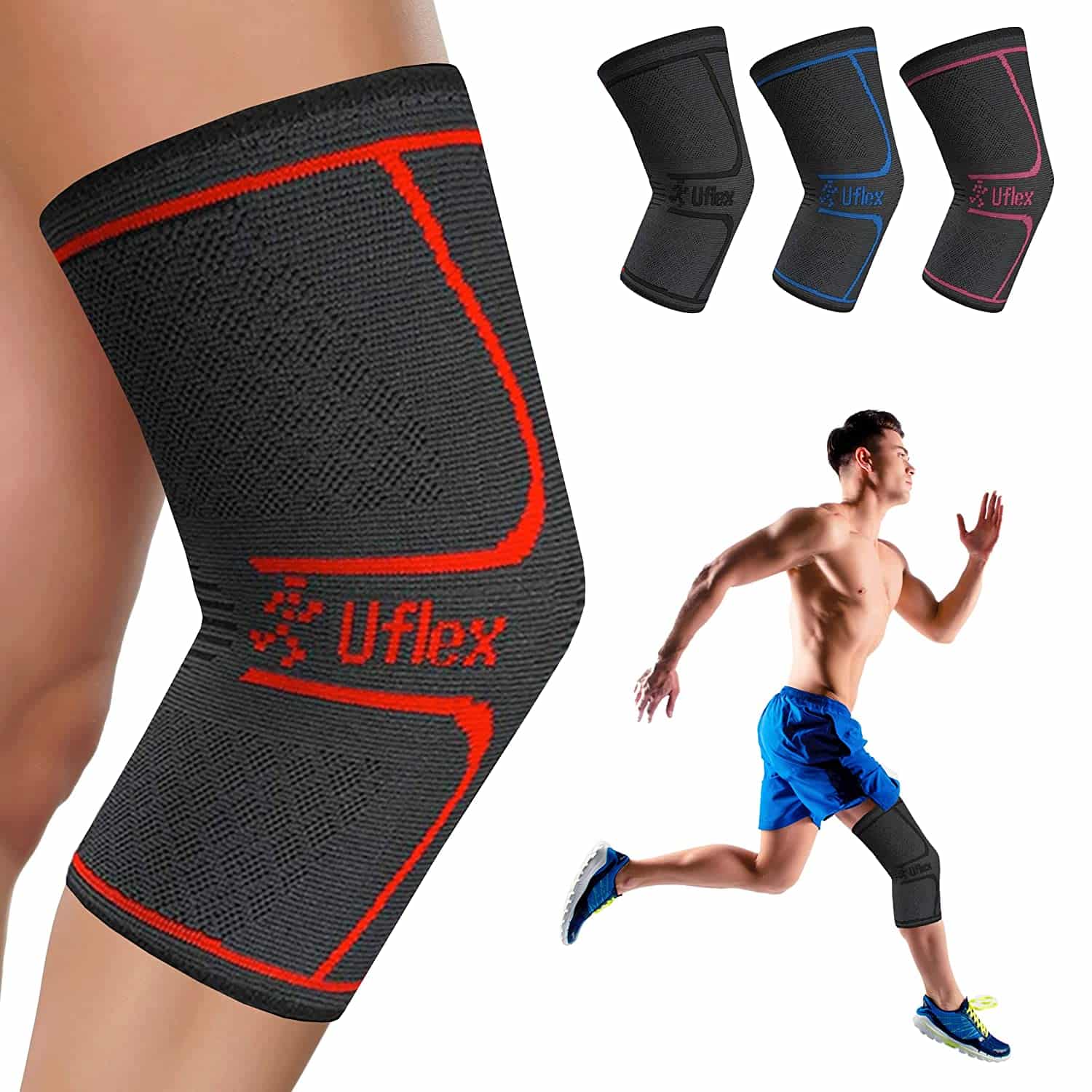 UFlex Athletics Knee Compression Basketball Sleeves