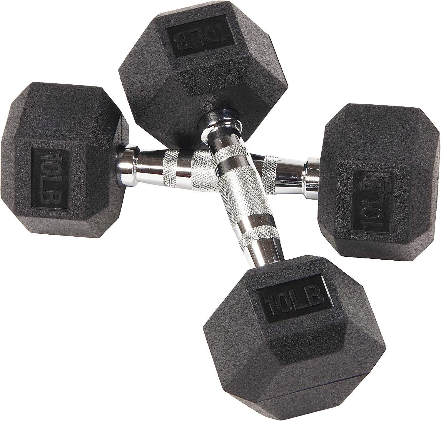 BalanceFrom Rubber Encase Hex Dumbbell Pair