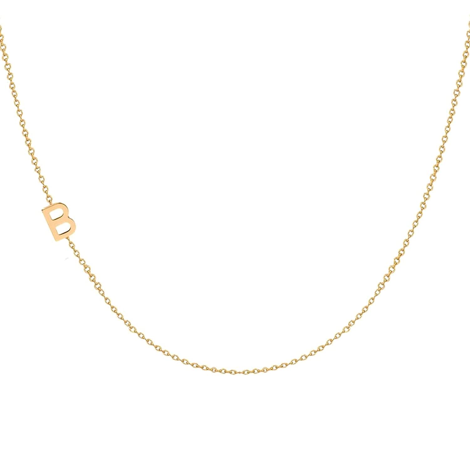 Jewee Diamond Dainty Initial Letter Necklace