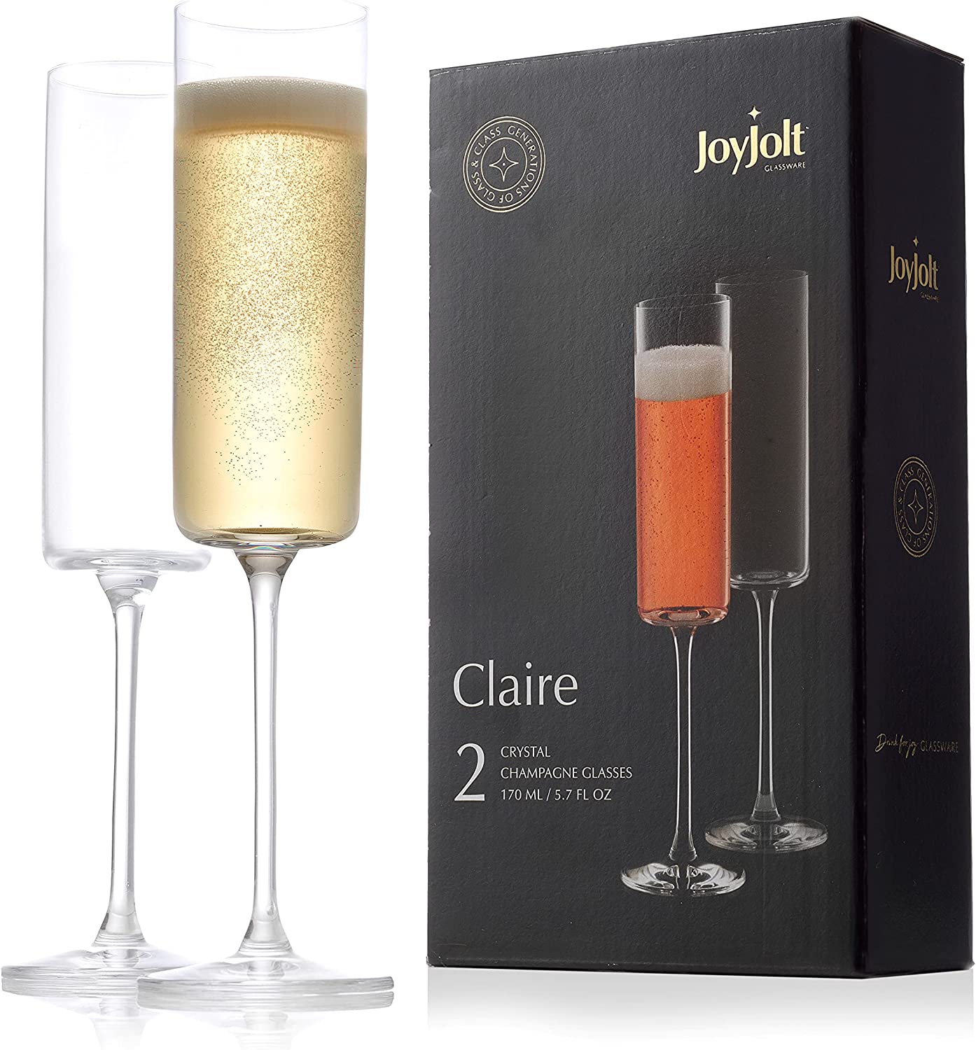 JoyJolt Champagne Flutes