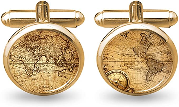 World Map Cufflinks