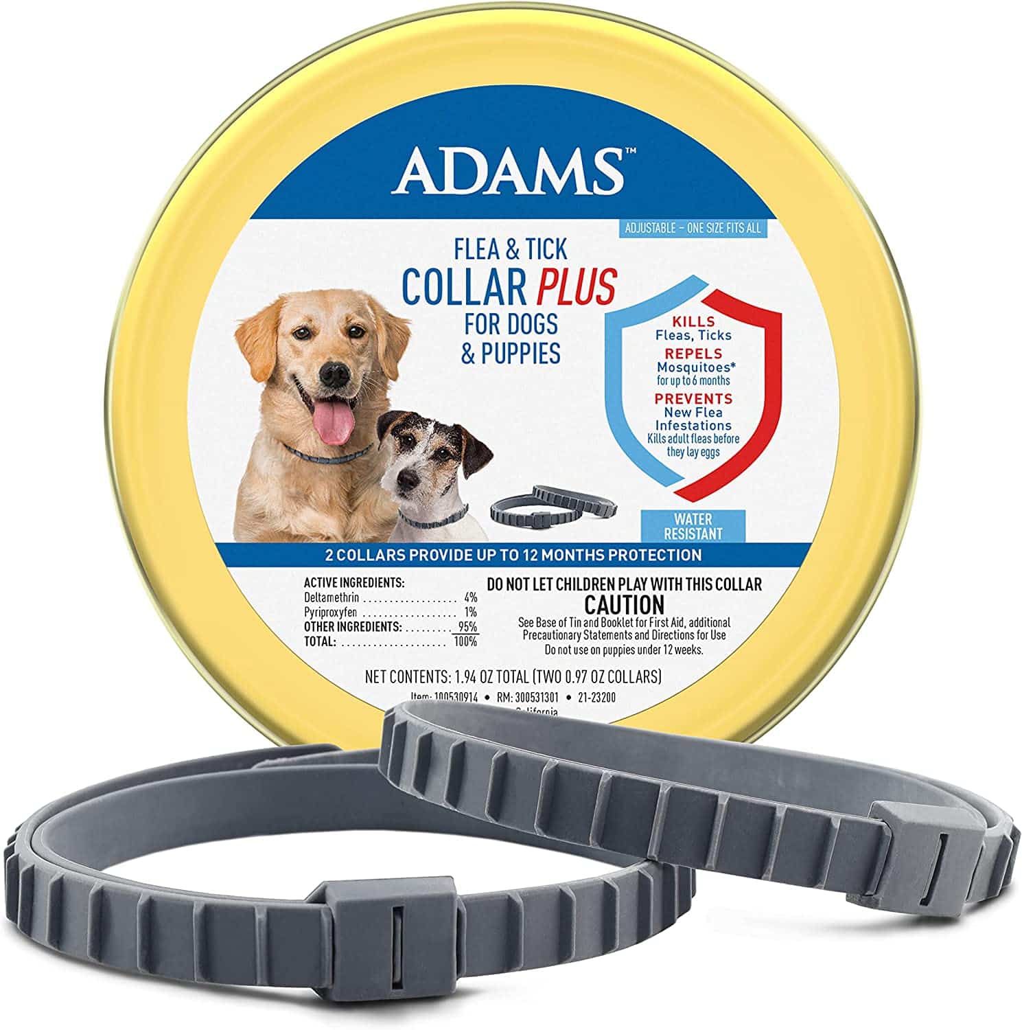 Adams Flea & Tick Collar Plus for Dogs