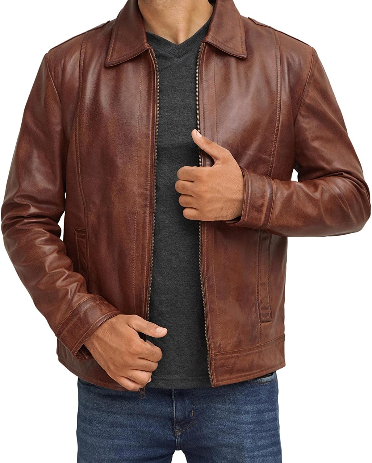 Blingsoul Brown Leather Jacket